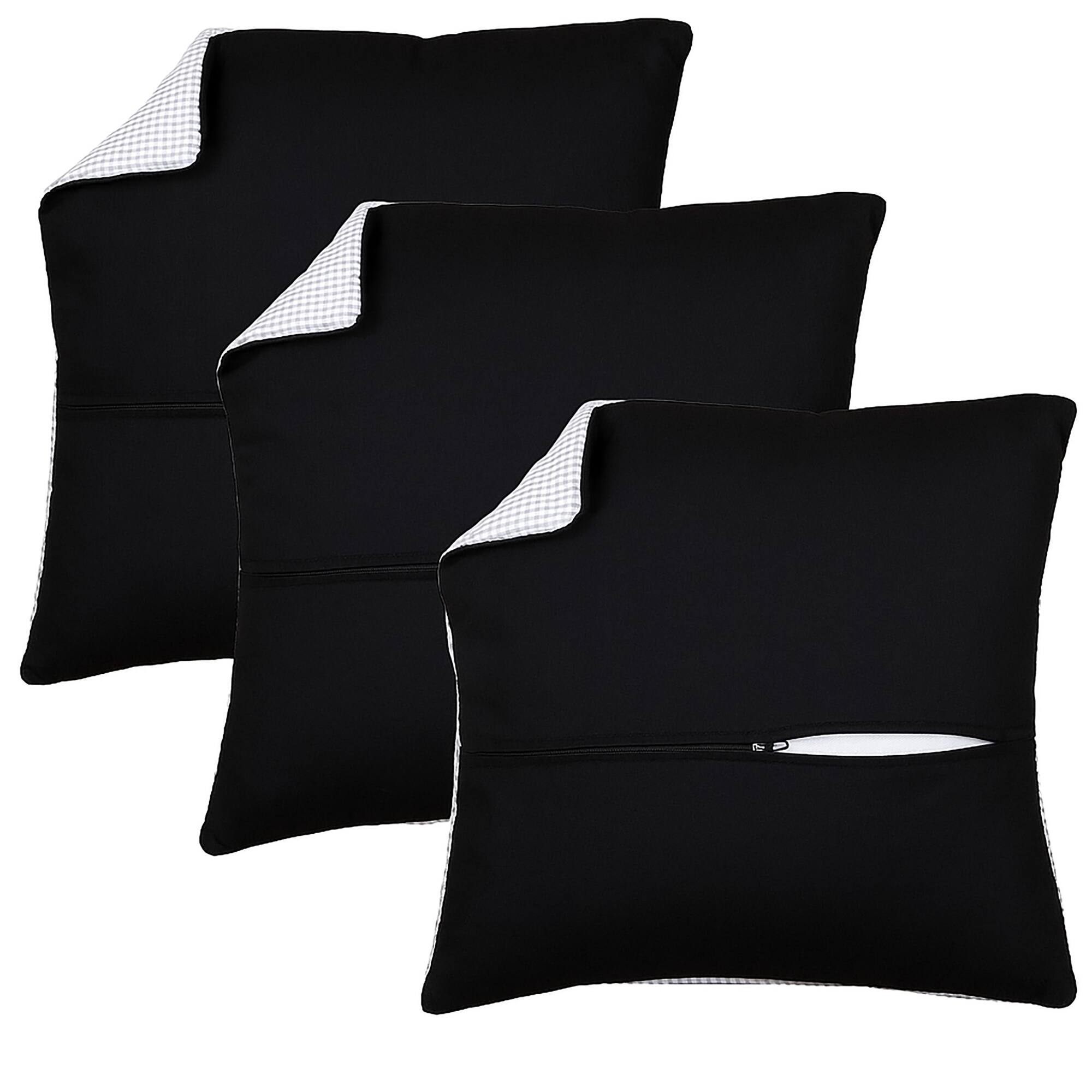 Thea Gouverneur Since 1959® 16" x 16" Black Pillow Back Panels with Zipper, 3ct.